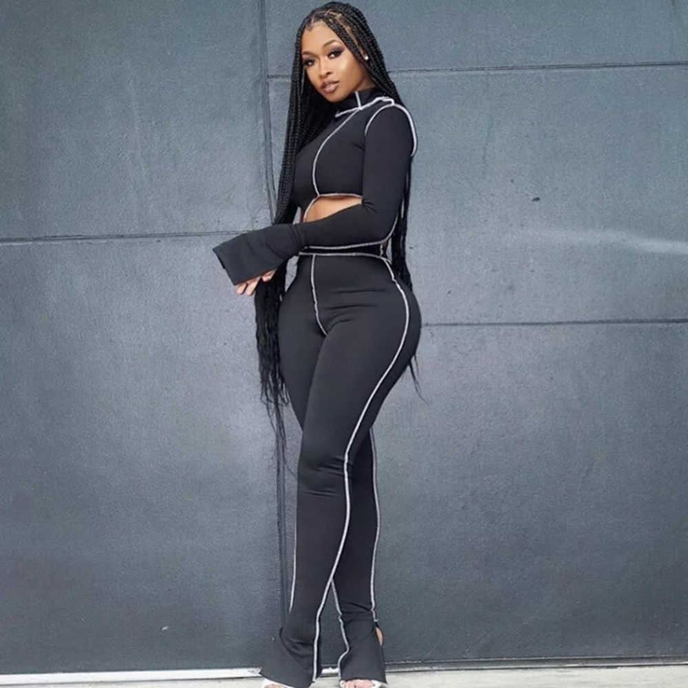 2 piece sexy black set